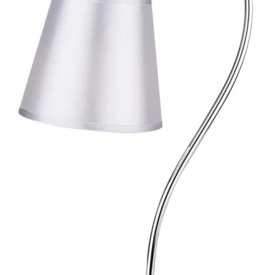 Stolná moderná lampička LUK - 1xE14, 40W, chrómovaná / šedostrieborná