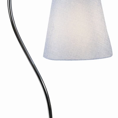 Stolná moderná lampička LUK - 1xE14, 40W, chrómovaná / šedostrieborná