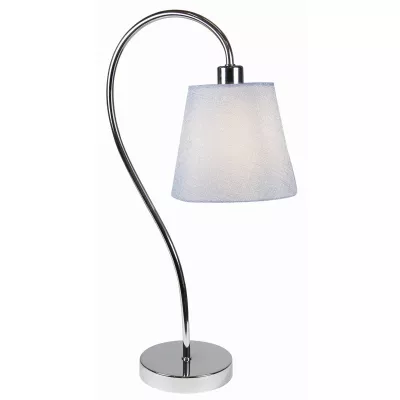 Stolná moderná lampička LUK - 1xE14, 40W, chrómovaná / šedostrieborná