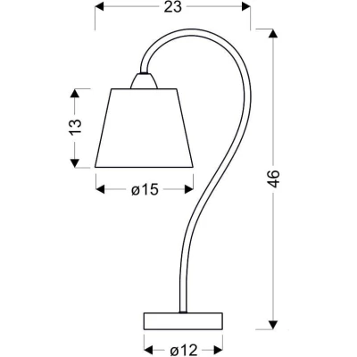Stolná moderná lampička LUK - 1xE14, 40W, chrómovaná / šedostrieborná