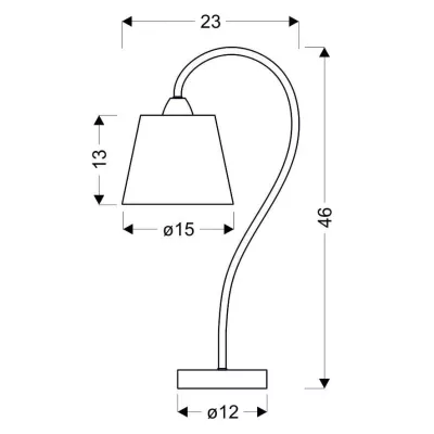 Stolná moderná lampička LUK - 1xE14, 40W, chrómovaná / šedostrieborná