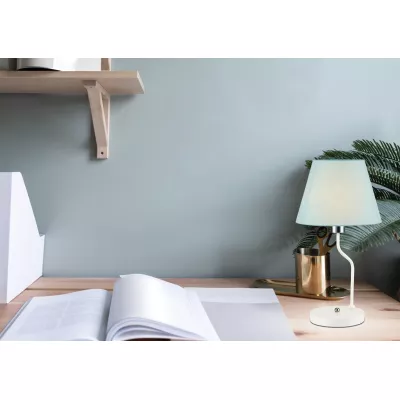 Stolná moderná lampa LUMINOR - 1xE14, 60W, modrá/biela