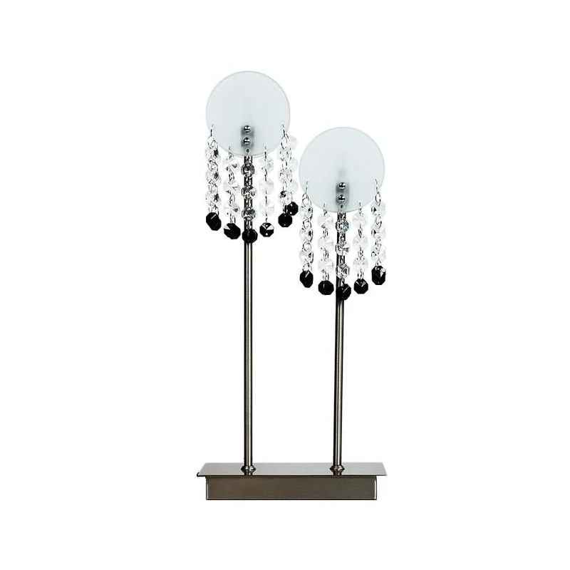 Stolná moderná lampa LUXOR - 2xG4, 20W, strieborná