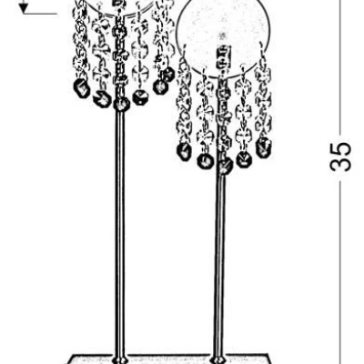 Stolná moderná lampa LUXOR - 2xG4, 20W, strieborná