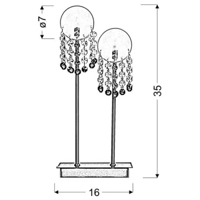 Stolná moderná lampa LUXOR - 2xG4, 20W, strieborná