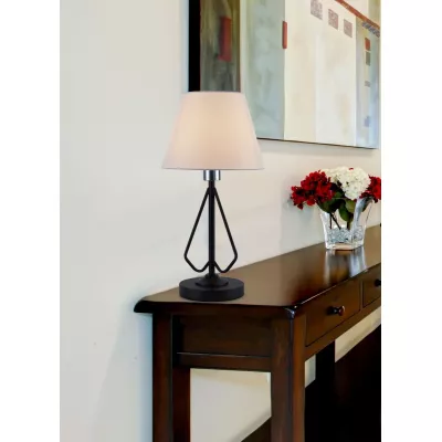 Stolová lampa MORLEY - 1xE14, 60W, čierna / biela