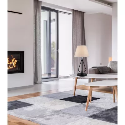 Stolová lampa MORLEY - 1xE14, 60W, čierna / biela