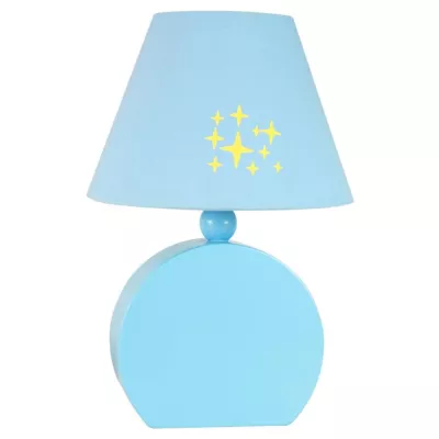 Detská stolná drevená lampička OFELIA - 1xE14, 40W, modrá