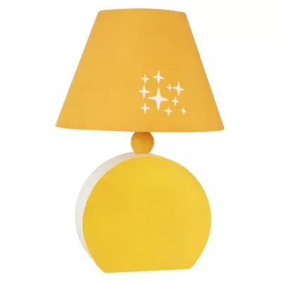 Detská stolná drevená lampička OFELIA - 1xE14, 40W, oranžová