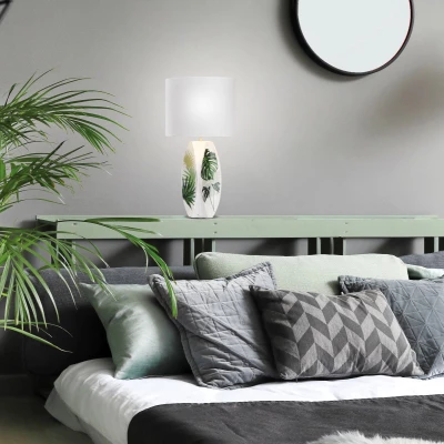 Moderná stolná lampa PALMA 2 - 1xE27, 60W, biela