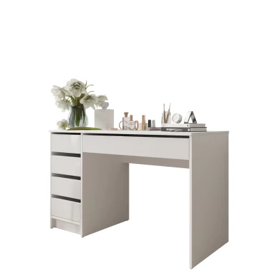 Univerzálny stolík CONALL - lesklý biely