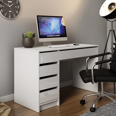 Univerzálny stolík CONALL - lesklý biely