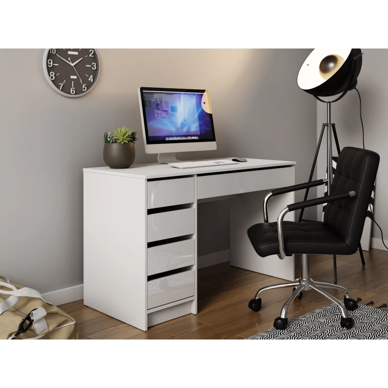 Univerzálny stolík CONALL - lesklý biely