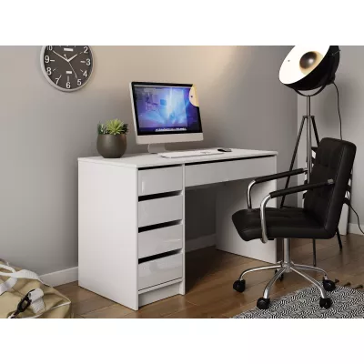 Univerzálny stolík CONALL - lesklý biely