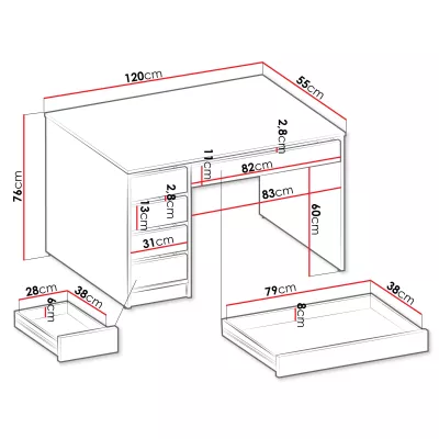 Univerzálny stolík CONALL - dub artisan