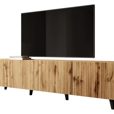 Štýlový televízny stolík HAER 2 - dub wotan / čierny