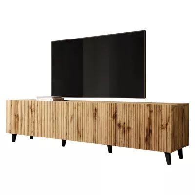 Štýlový televízny stolík HAER 2 - dub wotan / čierny