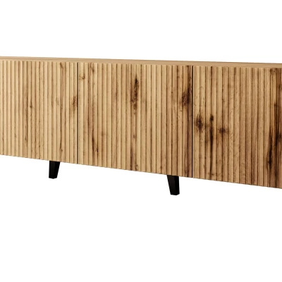 Štýlový televízny stolík HAER 2 - dub wotan / čierny