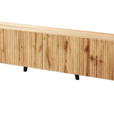 Štýlový televízny stolík HAER 2 - dub wotan / čierny