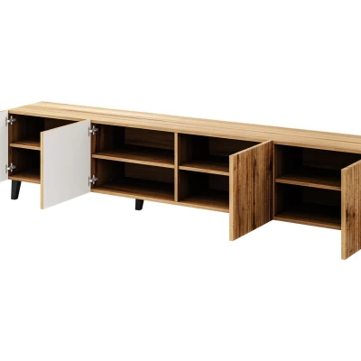 Štýlový televízny stolík HAER 2 - dub wotan / čierny