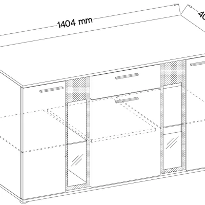 Komoda do obývačky SANA - dub sonoma