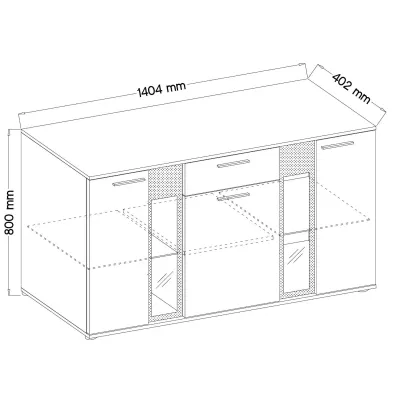 Komoda do obývačky SANA - dub sonoma