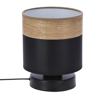 Stolná lampa v škandinávskom štýle PORTO - 1xE27, 60W, čierna / hnedá