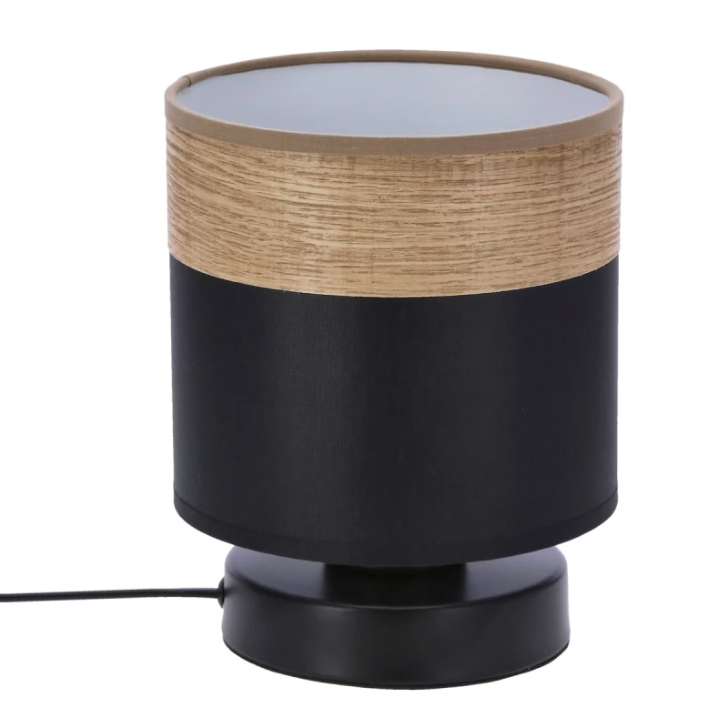 Stolná lampa v škandinávskom štýle PORTO - 1xE27, 60W, čierna / hnedá
