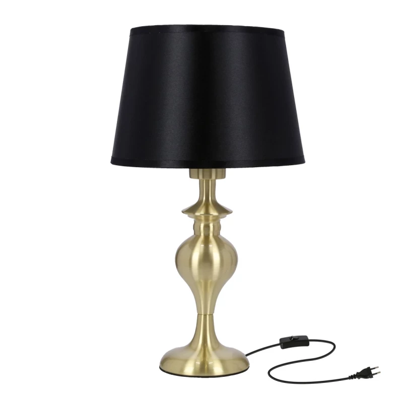 Moderná stolná lampa PRIMA - 1xE27, 60W, zlatá / čierna