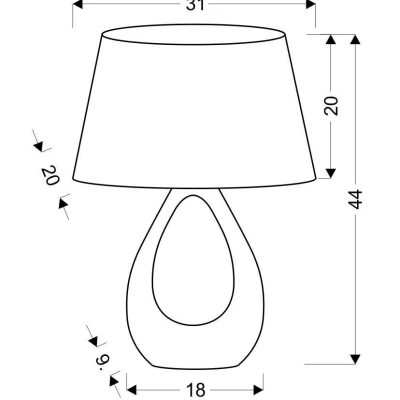 Moderná stolná keramická lampa ROMANO - 1xE27, 60W, béžová/biela