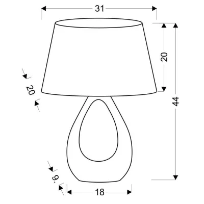 Moderná stolná keramická lampa ROMANO - 1xE27, 60W, béžová/biela