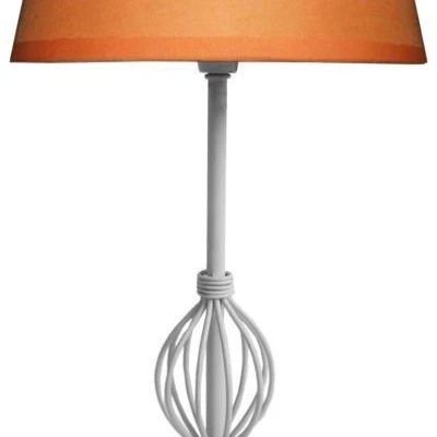 Moderná stolná lampa ROSETTE 1 - 1xE14, 1x40W, biela / oranžová