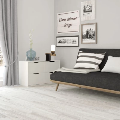 Stolná LED lampa v škandinávskom štýle SAKAI - 5,4W, 3000K (teplá biela), prírodné drevo / čierna