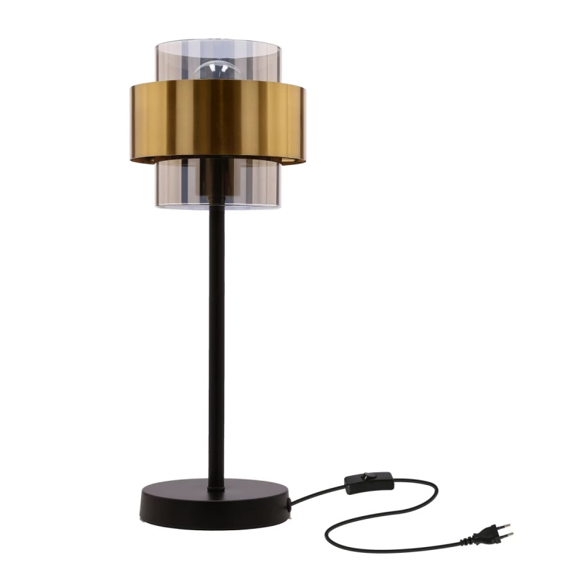 Moderná stolná lampa SPIEGA - 1xE27, 60W, čierna / mosadzná