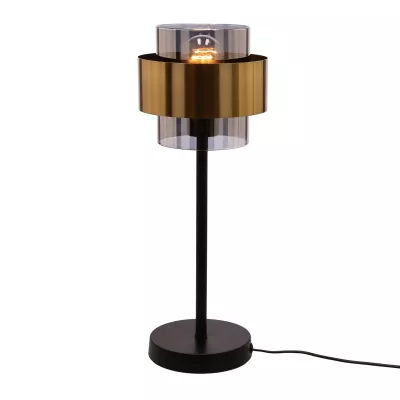 Moderná stolná lampa SPIEGA - 1xE27, 60W, čierna / mosadzná