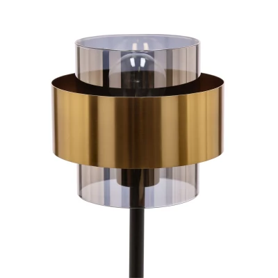 Moderná stolná lampa SPIEGA - 1xE27, 60W, čierna / mosadzná