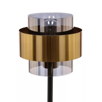Moderná stolná lampa SPIEGA - 1xE27, 60W, čierna / mosadzná