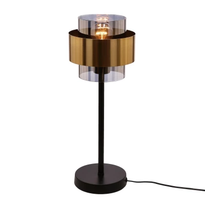 Moderná stolná lampa SPIEGA - 1xE27, 60W, čierna / mosadzná
