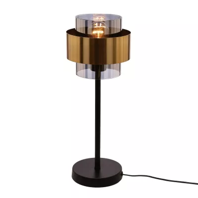 Moderná stolná lampa SPIEGA - 1xE27, 60W, čierna / mosadzná