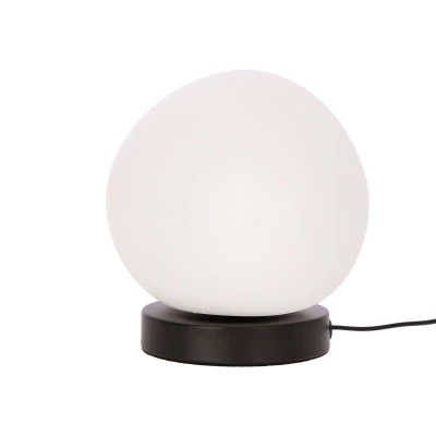 Stolná lampa v japandi štýle STONES - 1xE27, 40W, 20cm, čierna / biela