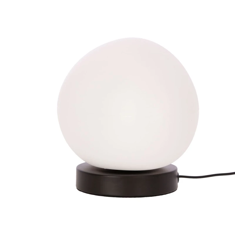 Stolná lampa v japandi štýle STONES - 1xE27, 40W, 20cm, čierna / biela