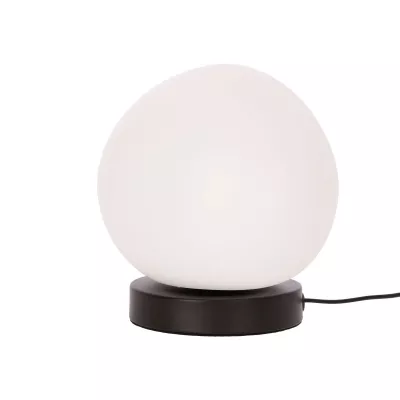 Stolná lampa v japandi štýle STONES - 1xE27, 40W, 20cm, čierna / biela