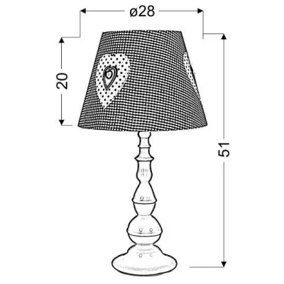 Stolná lampička do detskej izby SWEET - 1xE27, 60W, biela / ružová