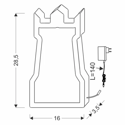 LED stolná lampička do detskej izby TOWER - 11W, 3000K (teplá biela), žltá