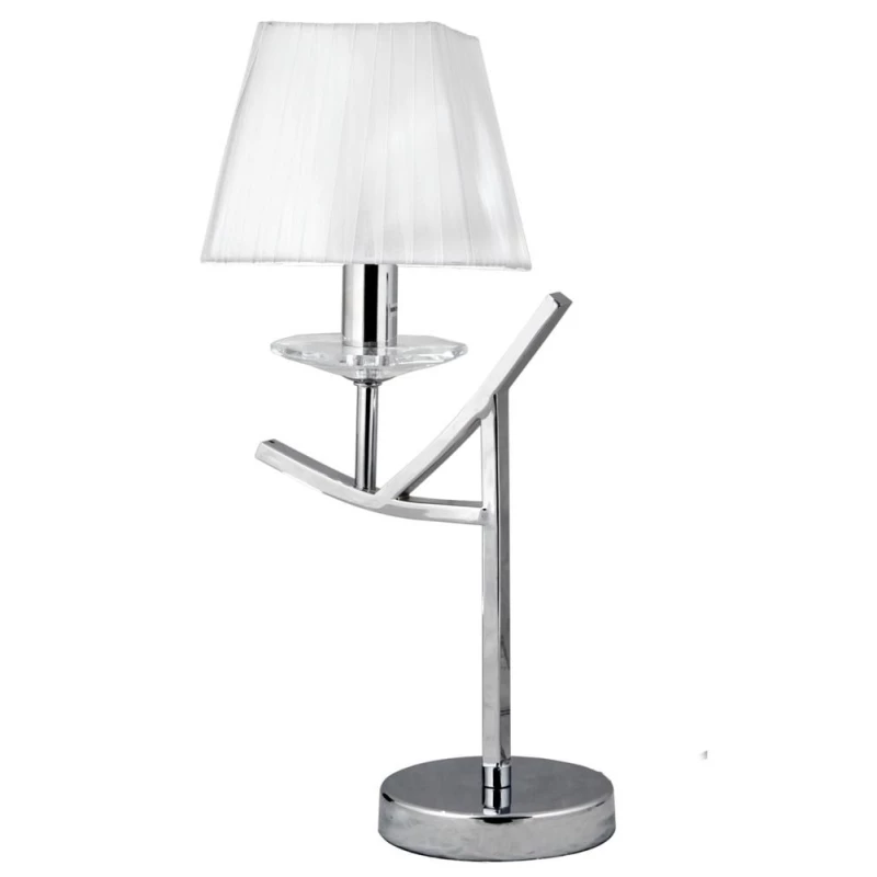 Stolná lampa VALENCIA - 1xE14, 40W, chrómovaná / biela