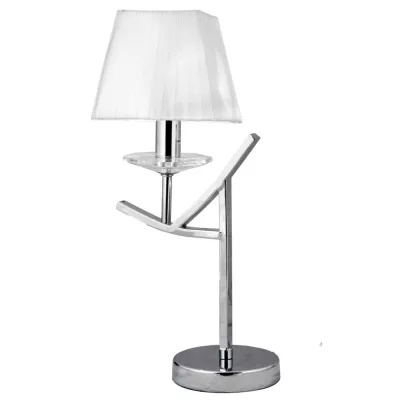 Stolná lampa VALENCIA - 1xE14, 40W, chrómovaná / biela