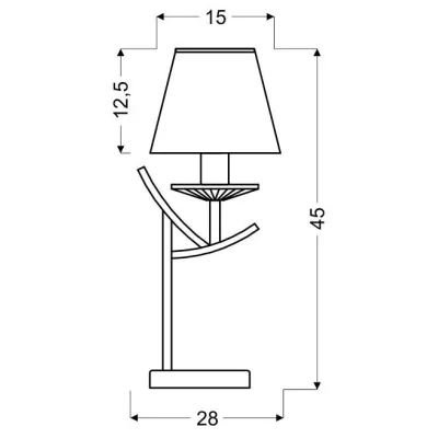 Stolná lampa VALENCIA - 1xE14, 40W, chrómovaná / biela