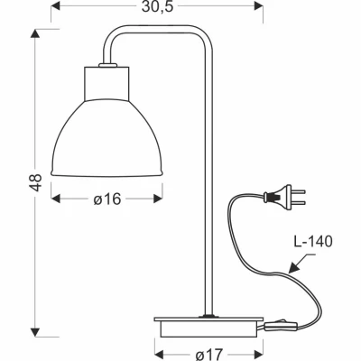 Stolná lampa v škandinávskom štýle VARIO - 1xE27, 60W, čierna