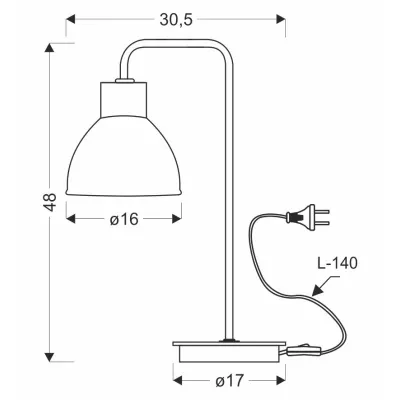 Stolná lampa v škandinávskom štýle VARIO - 1xE27, 60W, čierna