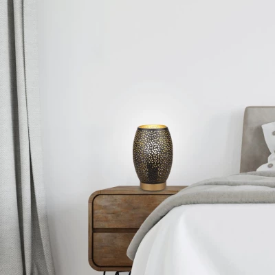 Stolná dizajnová lampa VENUS - 1xE27, 60W, čierna / zlatá